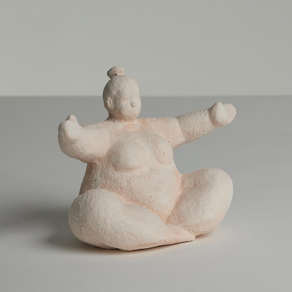 Lady Ornament Statue Cream Stone Effect Cement Sculptural - 25cm