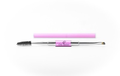 OYE-EBONY DUAL EYEBROW BRUSH (ANGLED BRUSH & SPOOLIE)