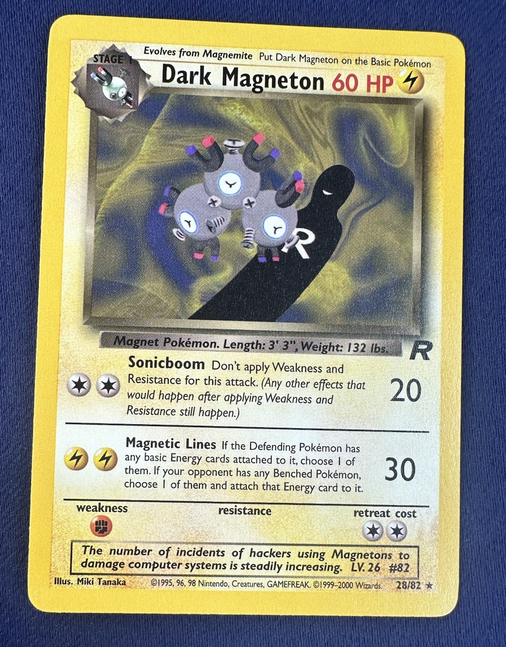 Pokemon Dark Magneton Team Rocket 28/82 Rare Vintage 2000