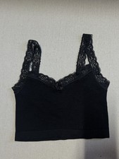 Urban Outfitters Out From Under Black Lace Ribbed Crop Top XS Bralette