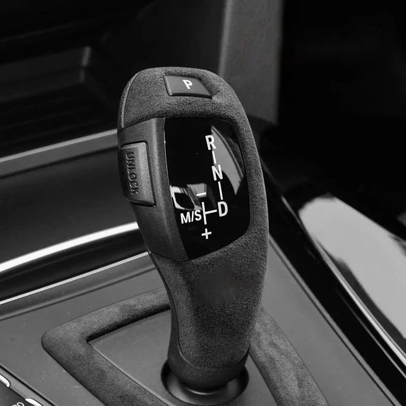 Cubierta de perilla de cambio de marchas de gamuza Alcantara para BMW F30 F20 F10 X3 X4 X5 X6 1~6 Foto 4 de 4