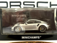 Porsche 911 GT3 RS 991 argento rodiato 1:43 Minichamps pellicola originale nuova 410063220 rara