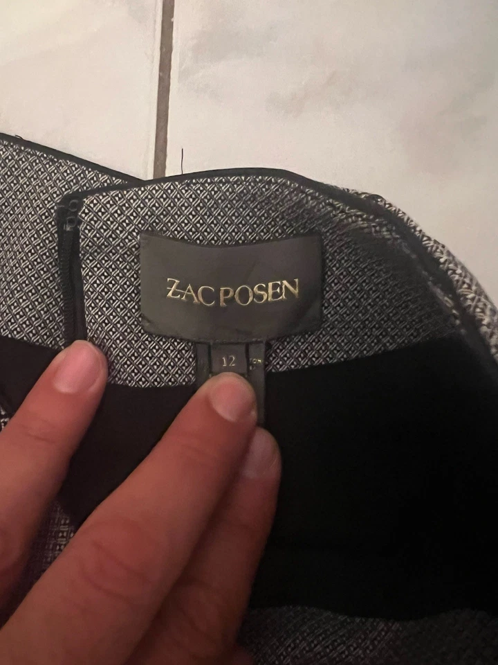 VESTIDO MUJER ZAC POSEN GRIS ALGODÓN TEJIDO MANGA GORRA FUNDA AJUSTADA ELÁSTICA 12 Foto 4 de 4