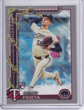 2025 Topps Holiday - David Festa #H78 Rookie Holiday Silver Glitter (RC) - Twins