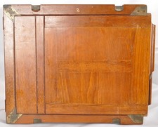 Vintage uchwyt na folię / talerz z drewna tekowego z drewna tekowego do 10 x 12 cali drewnianej kamery polowej