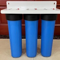 3 Stages Whole House Water Filter System 20' x 4.5'' Jumbo Triple Big Blue UK