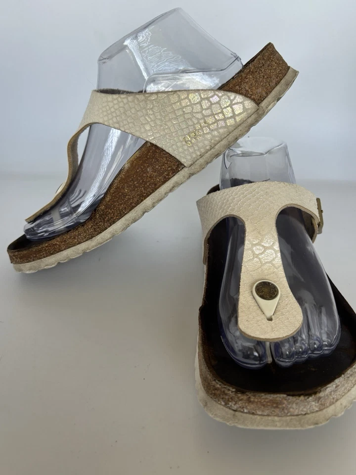 Женские сандалии без шнуровки Birkenstock Gizeh змеиная кожа металлик размер 40/9-9,5 США - Изображение 4 из 4