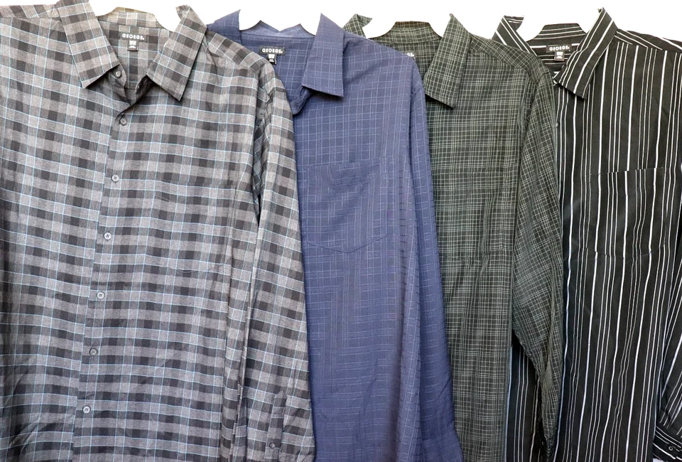 *NWT* George Big Men's LS Microfiber button shirt, Choose Style and Color - Image 3 of 4