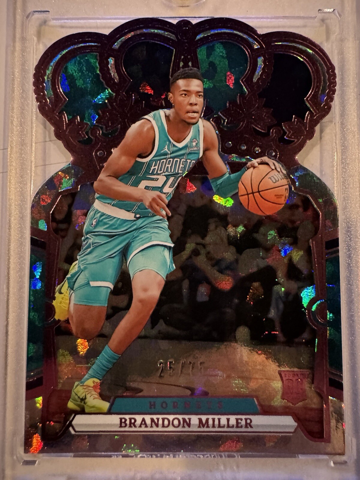 2023-24 Crown Royale Brandon Miller Pink Crystal Rookie RC /75 #94 Hornets 🔥