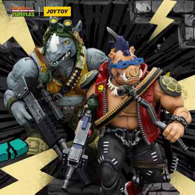 JOYTOY 1/18 TMNT Beebop & Rocksteady Set of 2 Action Figure Toy