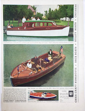 Chris Craft Cruiser Runabouts Utilities Boat Vintage 1937 Magazine Print
