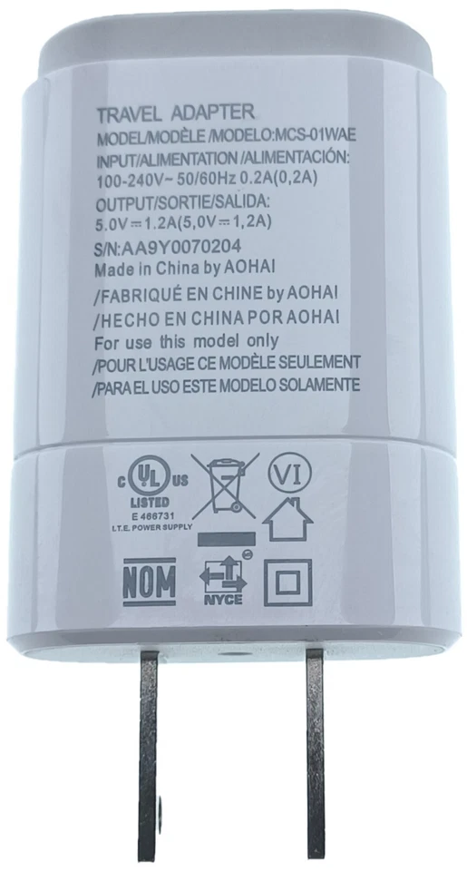 OEM LG Wall Charger MCS-01WAE White (5.0V-1.2A)+2 USB Cables(Type-C & Micro B) - Image 2 of 4