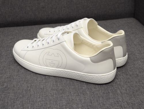 Scarpe sneakers uomo Gucci Ace autentiche in pelle bianca taglia 10,US 11,EU 44 - Foto 5 di 15
