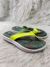 UNDER ARMOUR 4D Foam Slide On Neon Yellow Sandals Youth Size 1.5