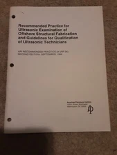 API recommended practice for ultrasonic Examination RP 2X