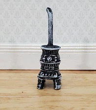 Quarter Scale Parlor Stove 1:48 Dollhouse Miniature Aged Finish Tiny 1 5/8" Tall