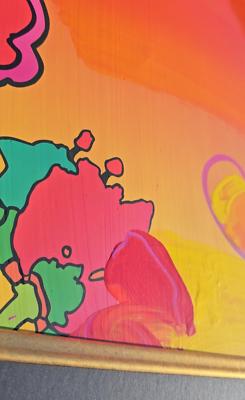 PETER MAX Sunrise Unique Original Painting Hand signed framed