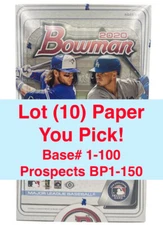 Lot (10) 2020 Bowman Paper Base 1-100 & Prospects BP1-150 - You Pick Lots of 10!