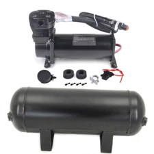 Air Ride Suspension Compressor + Air Tank 3-Gallon 1/4 NPT kits for Car Horns