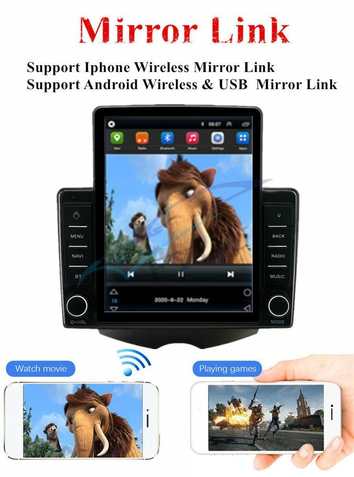 Radio estéreo vertical para automóvil de 9,5" navegación GPS WiFi para Hyundai Veloster 2011-17 Foto 4 de 4