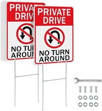 Private Driveway No 14 10 inches, 2 pack Turn Around sign