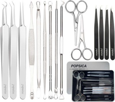 Sharp Tweezers Blackhead Pimple Skin Care Removal Professional Needle Tool-15PCS