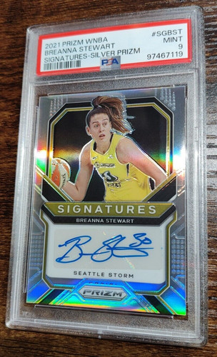 2021 Prizm WNBA Breanna Stewart SILVER Signature Auto PSA 9! 2xMVP!
