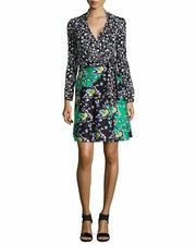SZ 10 Diane von Furstenberg Amelianna Long-Sleeve Wrap Dress NWT $598