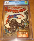December 1966 Marvel Comics Amazing Spider-Man #43 Peter + MJ 1st Date CGC 5.5