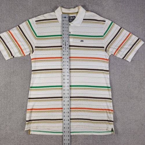 Vintage Y2K Ecko Beige Gestreiftes Poloshirt Herren Größe L Baggy - Bild 7 von 11
