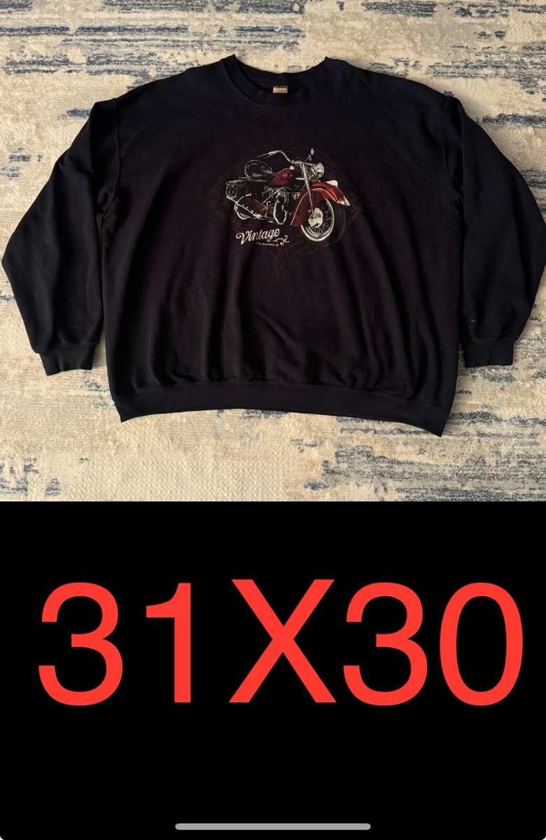 Modern Vintage Classics Motorcycle Graphic Crewneck Sweater 3XL | eBay