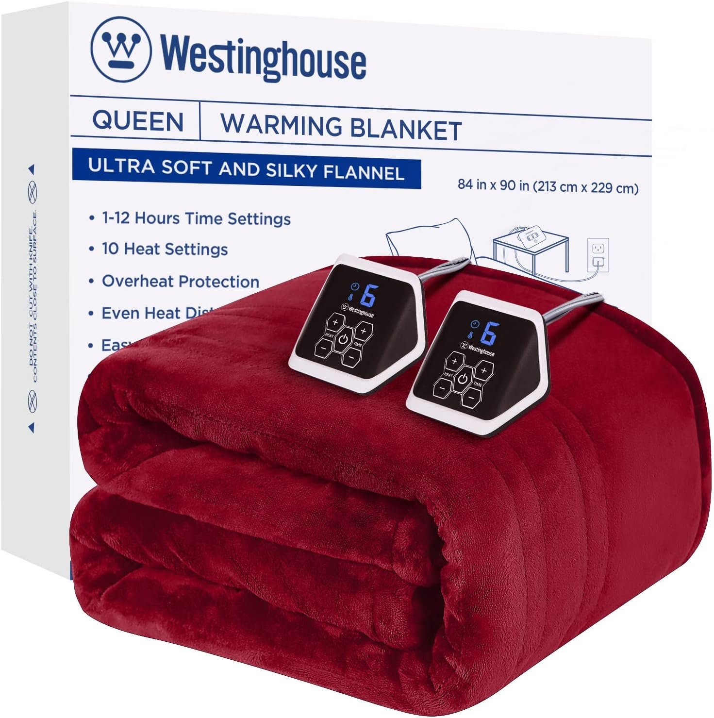 Heated Blanket Queen Size, Electric Heating Blanket with 10 Heating Levels, 1-12