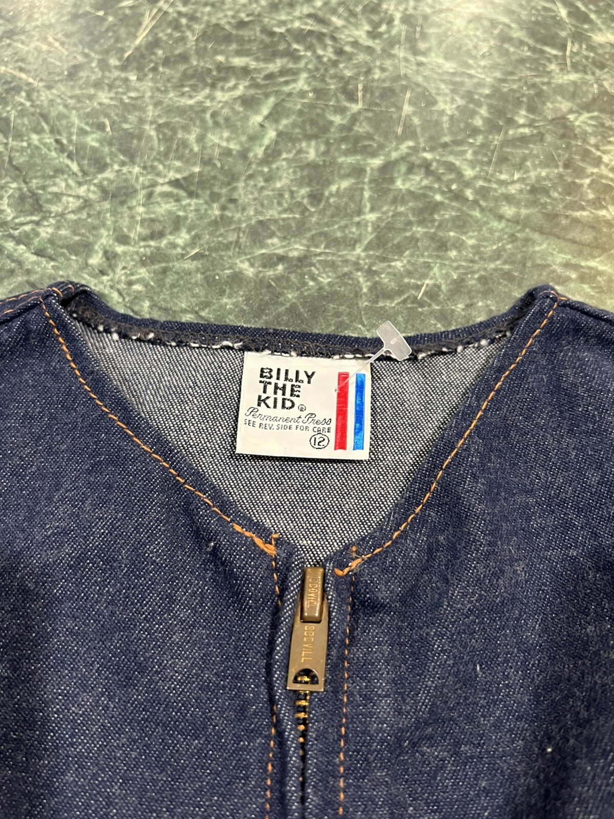 Vintage Billy The Kid Denim Vest Dark Wash Triple Poc… Gem