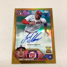 2023 Topps Chrome Update Joey Meneses Rookie Gold Refractor Auto #14/50