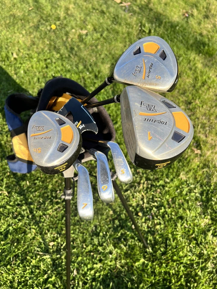 Palos de golf Top Flite XLj Synchro-Flex Junior con controlador de bolsa, 5, 5h, 7, 9, S, Putt Foto 2 de 4