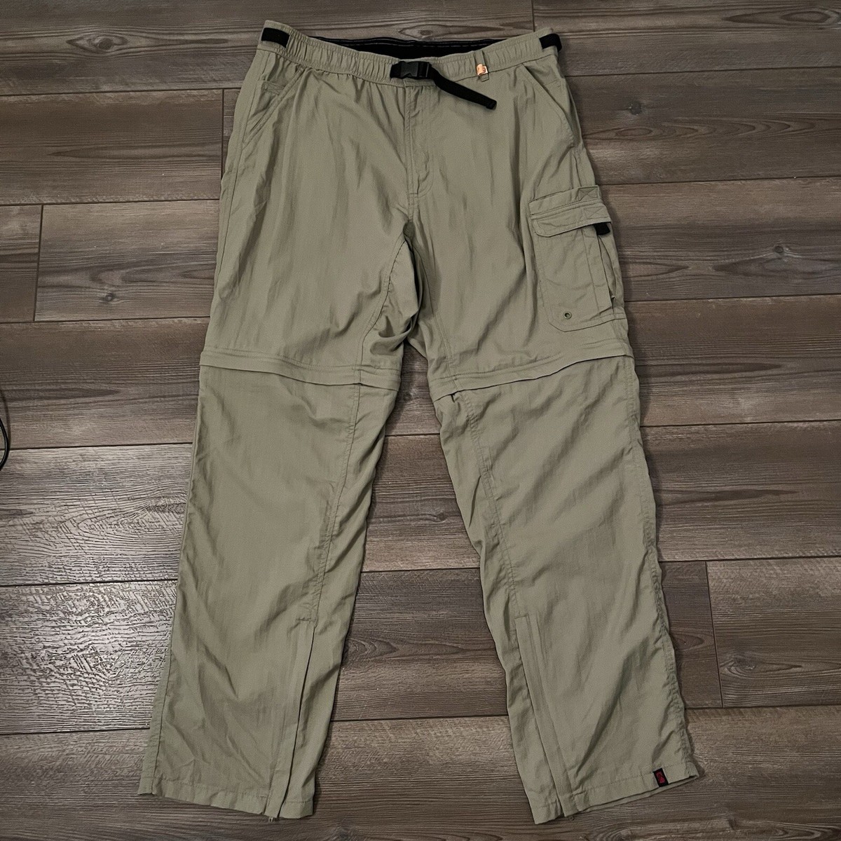 Alpine Design Convertible Pants Men L Green Zip Off Shorts