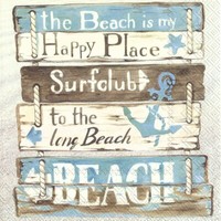 "20 Servietten\"Happy Place...Beach\"Maritim*Beachhouse*Strand*Meer*Anker 33X33"