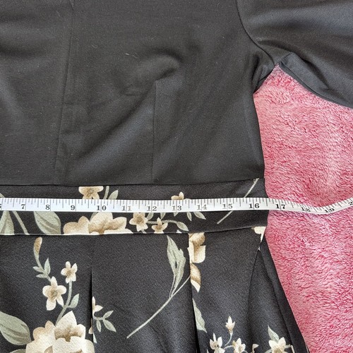YATHON Vintage Floral Dress Flared A Line Swing Skirt Black Size XL New NWT - Picture 11 of 13