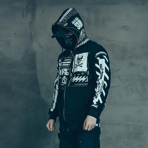 Niepce Men's Cyber Explosion Techwear Jacket Streetwear Cotton Coat image 2