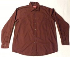 Wrangler Long Sleeve Button Up Size Large Burgundy Men Shirt