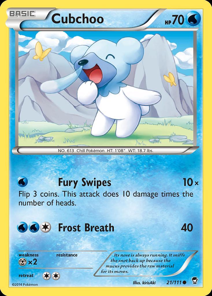 Pokemon Cubchoo (21/113) Furious Fists LP