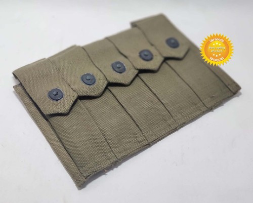 Original US WWII Thompson 5 Cell 20rd Magazine Pouch 1943 WW2 USSR land lease - Picture 4 of 8