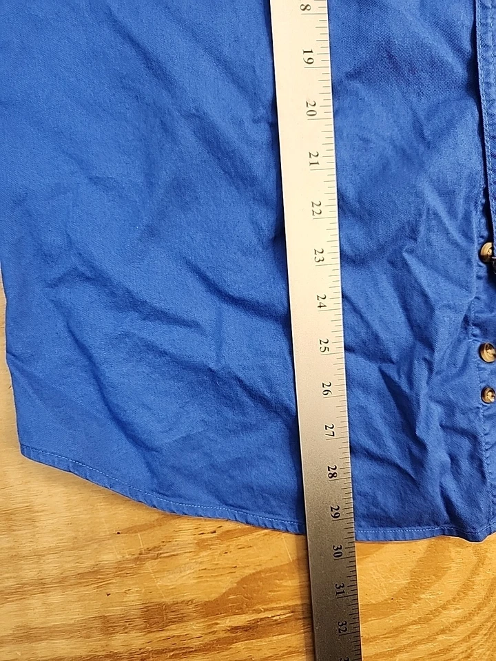 Miller Coors Fort Worth Logo Blue Twill Long Sleeve Button Down Shirt Mens Large - Image 4 of 4