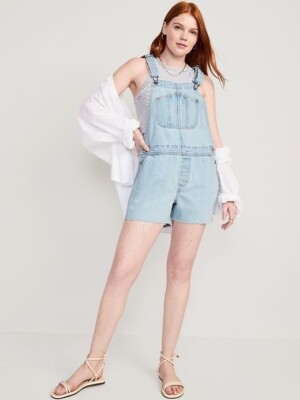 Old Navy Denim Overalls Womens Size Medium Slouchy Straight