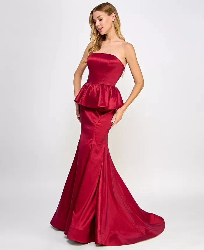 ebay red evening dress RED Gloss Evening Dress main image 0