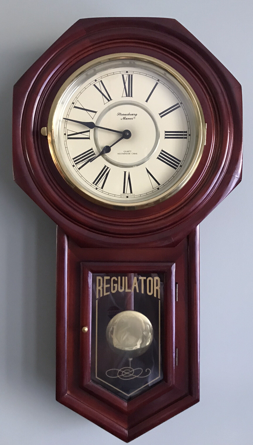 Strausbourg Manor Westminster Chiming School House Wall Quartz