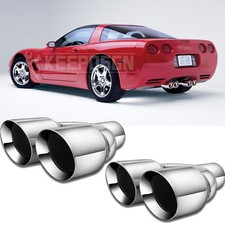 For 97-04 Chevy Corvette C5 Z06 5.7l 2.5 In Dual Exhaust Pipe Tip Double Wall For 97-04 Chevy Corvette C5 Z06 5.7l 2.5 In Dual Exhaust Pipe Tip Double Wall