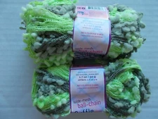 Needle Crafters Wide Mesh Ball Chain Ruffle yarn, Sage, lot of 2 (1.75 oz ea)