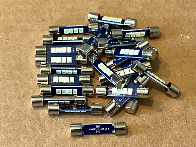 25 New EXTRA BRIGHT Cool Blue 8V Fuse Lamp LED Light Bulbs Marantz Pioneer