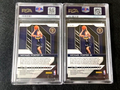 2018 Michael Porter Jr #32 Silver Prizm PSA 9 & Base PSA 10 Both